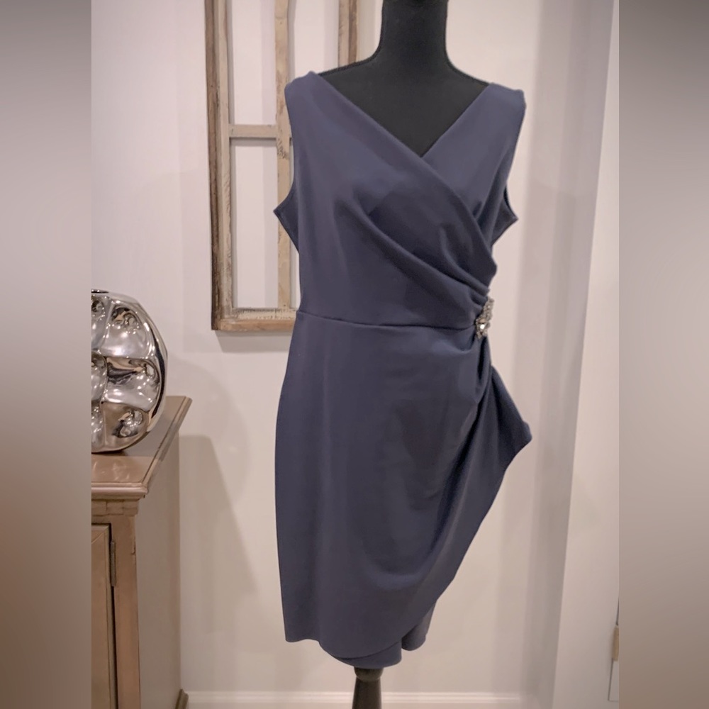Metallic Grey Flair Dress - Picture 2 of 6